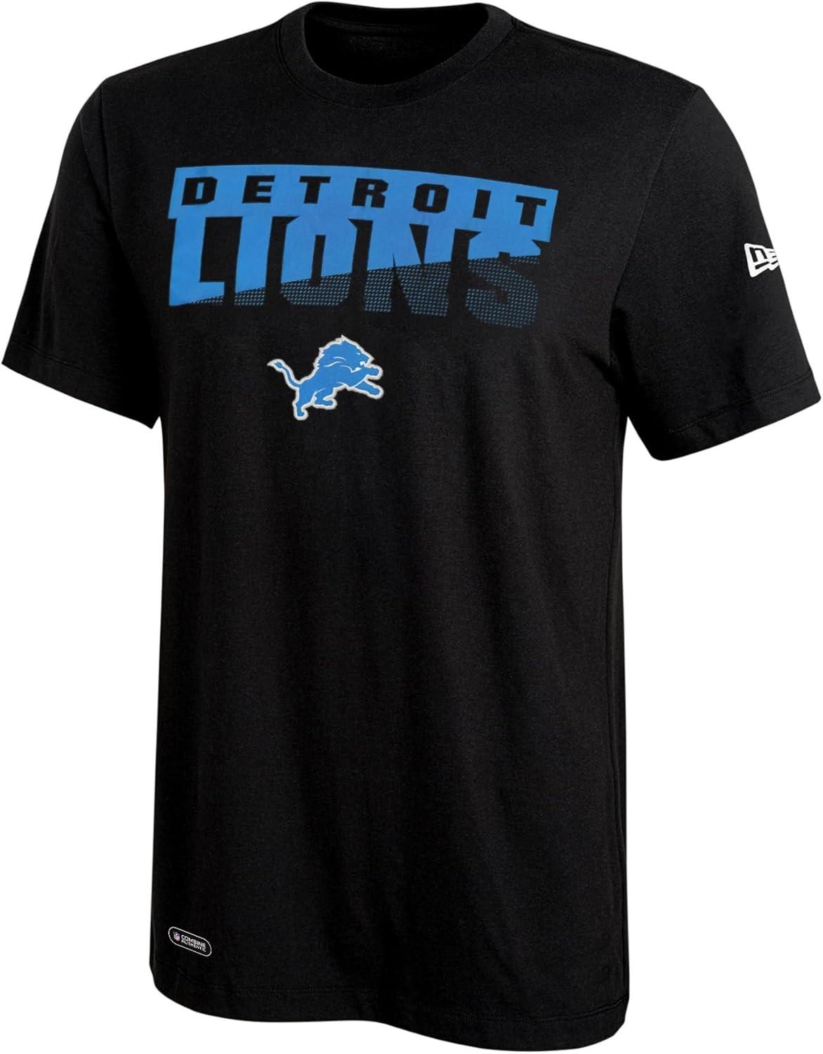 Outerstuff Мужская футболка с коротким рукавом NFL Detroit Lions Scoreboard Dri-Tek Черная S чёрный
