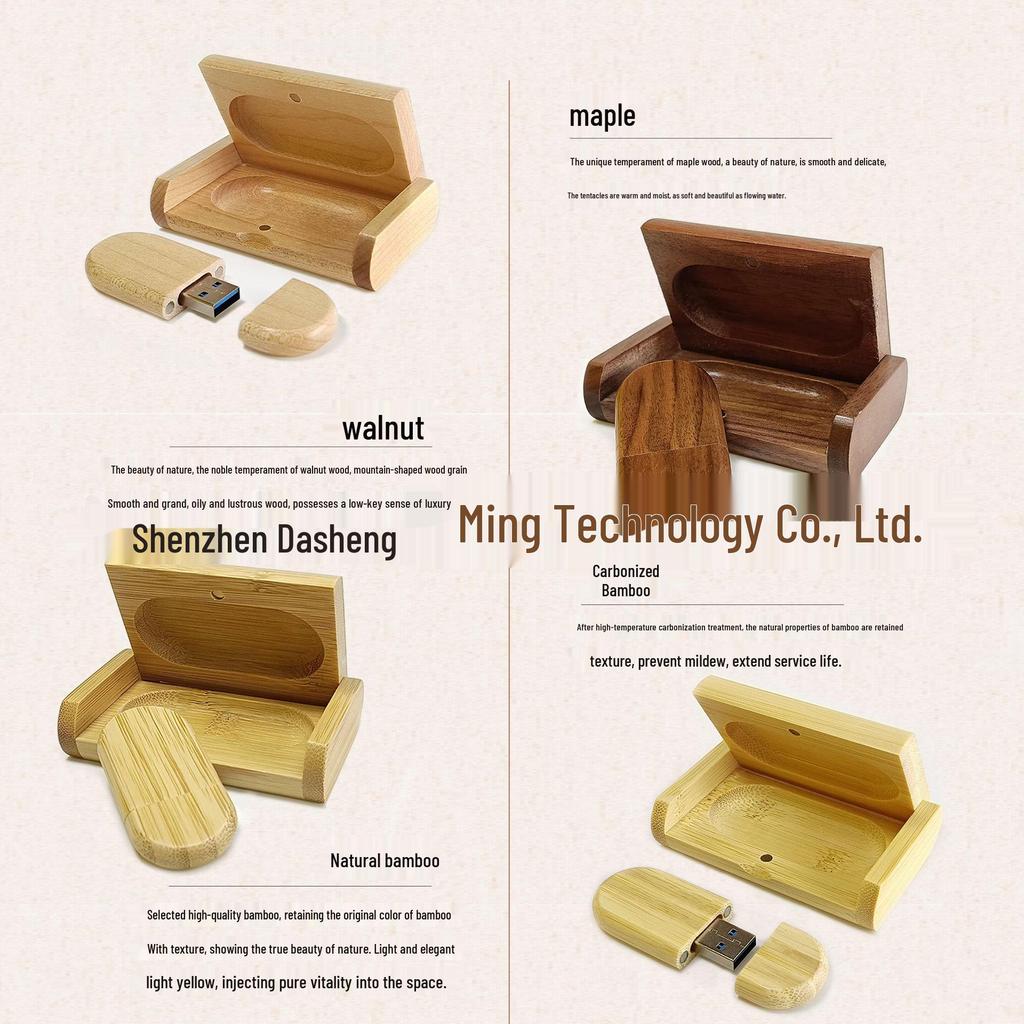 Bamboo USB Drive Set: Custom Laser Engraved with Logo or School Emblem - Perfect for Weddings and Photography Gifts
