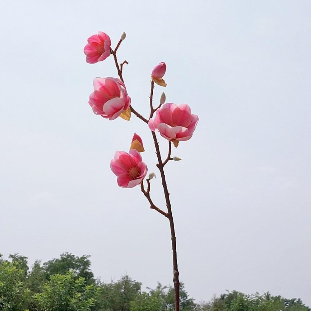 78cm Simulation Big Magnolia Real Touch Artificial Orchid Flowers  Home Living Room Decor