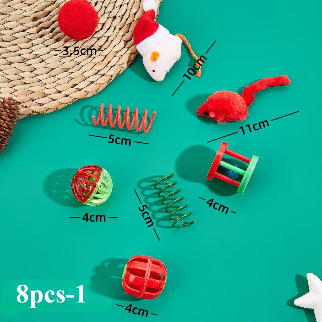 5/8/9pcs Christmas Pet Mouse Toy Supplies Catnip Mouse Catgrass Cat Pick-me-up Toy Cat Toy Cats Cat Toys Interactive Pet Toys