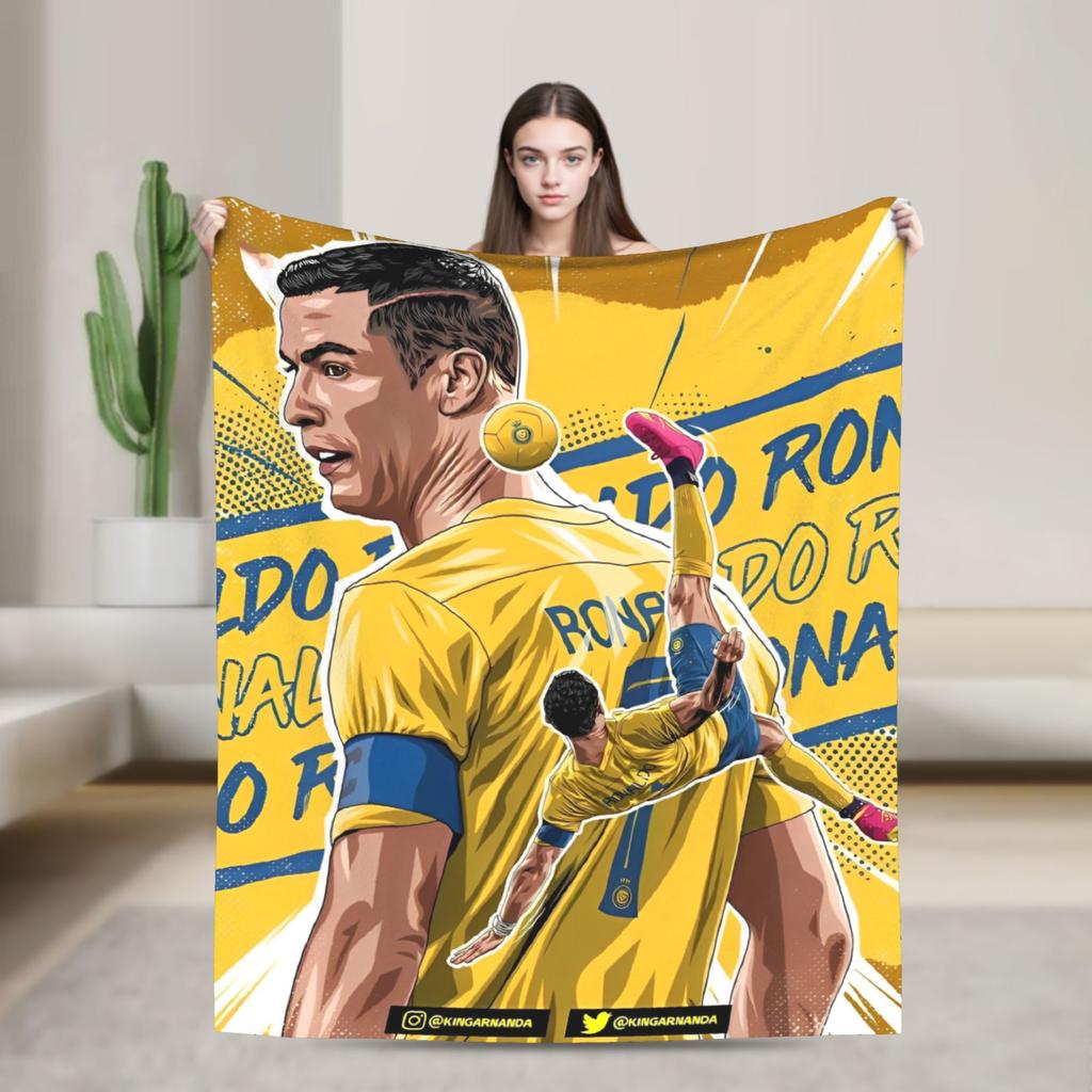 Football CR7 Blankets Coral Fleece Plush Ronaldos Ultra-Soft Throw Blanket for Outdoor Travel Bedspread