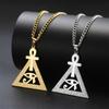 Mysterious Ancient Egyptian Symbol Necklace Stainless Steel Ankh Cross Eye of Horus Pendant Choker Amulet Jewelry Gift