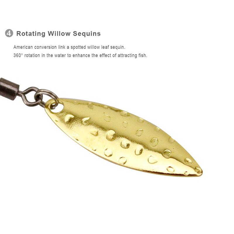 Haczyk z podwójnym haczykiem z haczykiem z cekinami z liści wierzby