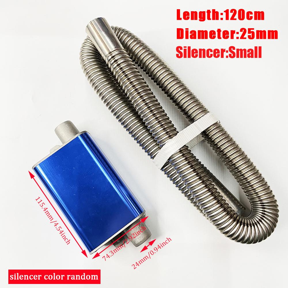 120cm Riscaldatore Parcheggio Diesel Aria Condizionata Auto Tubo di Scarico Acciaio Inossidabile Tubo 24mm Marmitta Silenziatore con Clip per Webasto Eberspacher