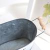 European Style Iron Oval Flowerpot Rustic Wooden Flower Bucket Retro Flower Vase  Balcony