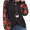 European and American new women's long-sleeved lace casual loose T-shirt top women