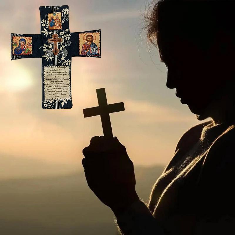 Handmade Pocket Oratory Portable Christian Prayer Cloth Bag With Cross Travel Devotional Kit For Spiritual Protection Faith