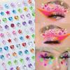 4pcs Assorted Colored Face Gem and Body Jewelry Rhinestone Stickers