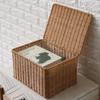 Nordischer Stil Imitation Rattan Aufbewahrungsbox mit Deckel - Schlafzimmer Kleiderorganizer