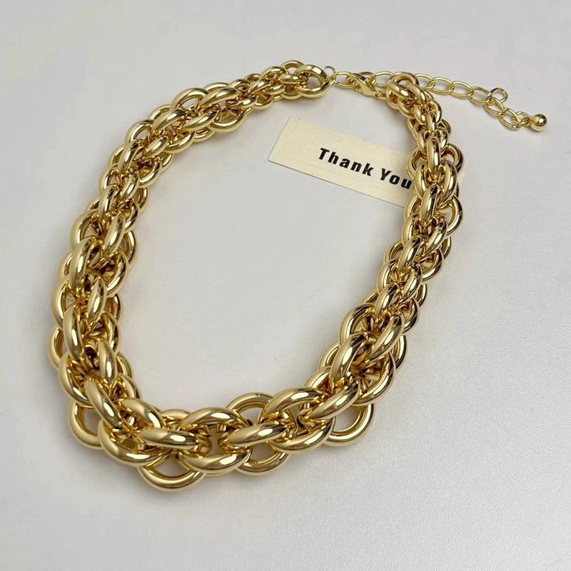 

Exaggerated Metal Thick Chain Stitching Necklace Women 2025 New Hip Hop Style Choker Fashion Trend Jewelry Accessories Other