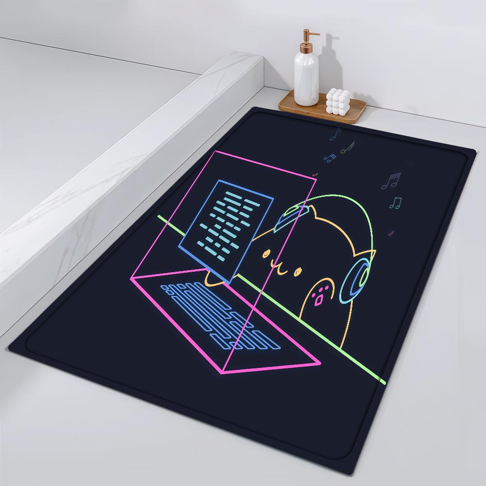 Tappetino Ingresso Camera da Letto Gatto Bagno Pavimento Decorazione Corridoio Tappeto Carino Soggiorno B-Bongo Stanza Kawaii Balcone