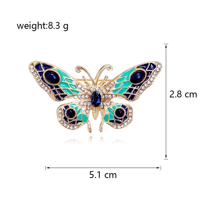 Trendy European-American Style Colorful Drip Oil Butterfly Brooch - Fashionable Animal Corsage and Clothing Accessory.