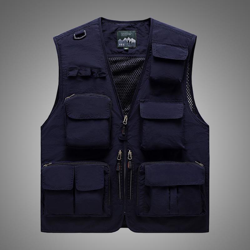 Men's Quick-Dry Multi-Pocket Vest for Fishing, Outdoor Work, Photography, and More - Plus Size Available