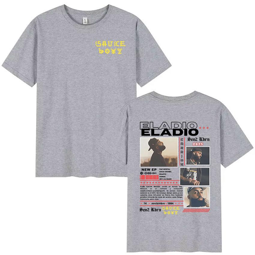 Artysta Rapowy Eladio Carrion En2 Khn's Album z 2025 Roku: Męska i Damska Moda Hip-hop Retro Letni Nadruk 100% Czysta Bawełna T-shirt