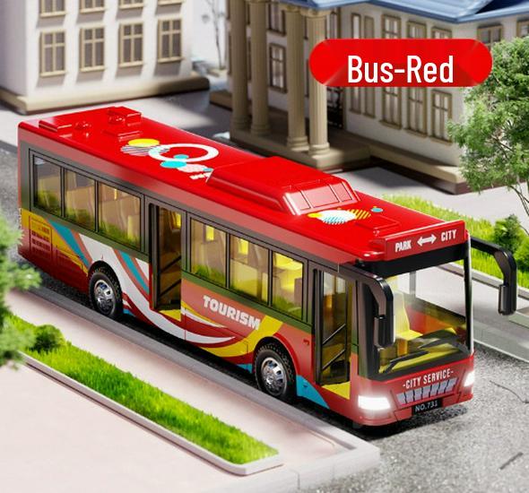 Children's Double-Decker Bus Toy: Convertible Police/Sightseeing Model with Openable Doors, Sound, Light & Inertial Motion