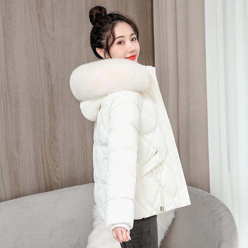 

Женская ветрозащитная легкая пушистая куртка с капюшоном и меховым воротником, теплая, от холода, свободного кроя, короткая, повседневная, спортивная, из высококачественной ткани, хлопковая куртка, пальто M