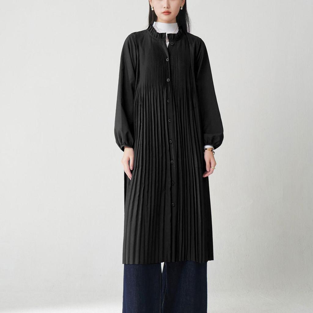 Women's Mid-Length British Style Loose Trench Coat - Plus Size Versatile Design