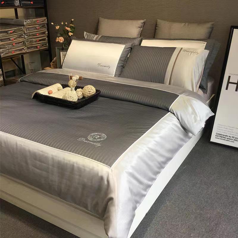 Duży rozmiar/rozmiar queen/pełny rozmiar prześcieradło na kołdrę zestaw poszewek gruba bawełna sypialnia Hotel biznes haft prosta pościel wysokiej jakości