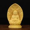 Boxwood Lucky Charm of the Twelve Zodiac Year of the of the Boar Buddha Amitabha Car 2 Sun 7 [Buddha Statue] Carving, Animals, dog/Year [Miniature