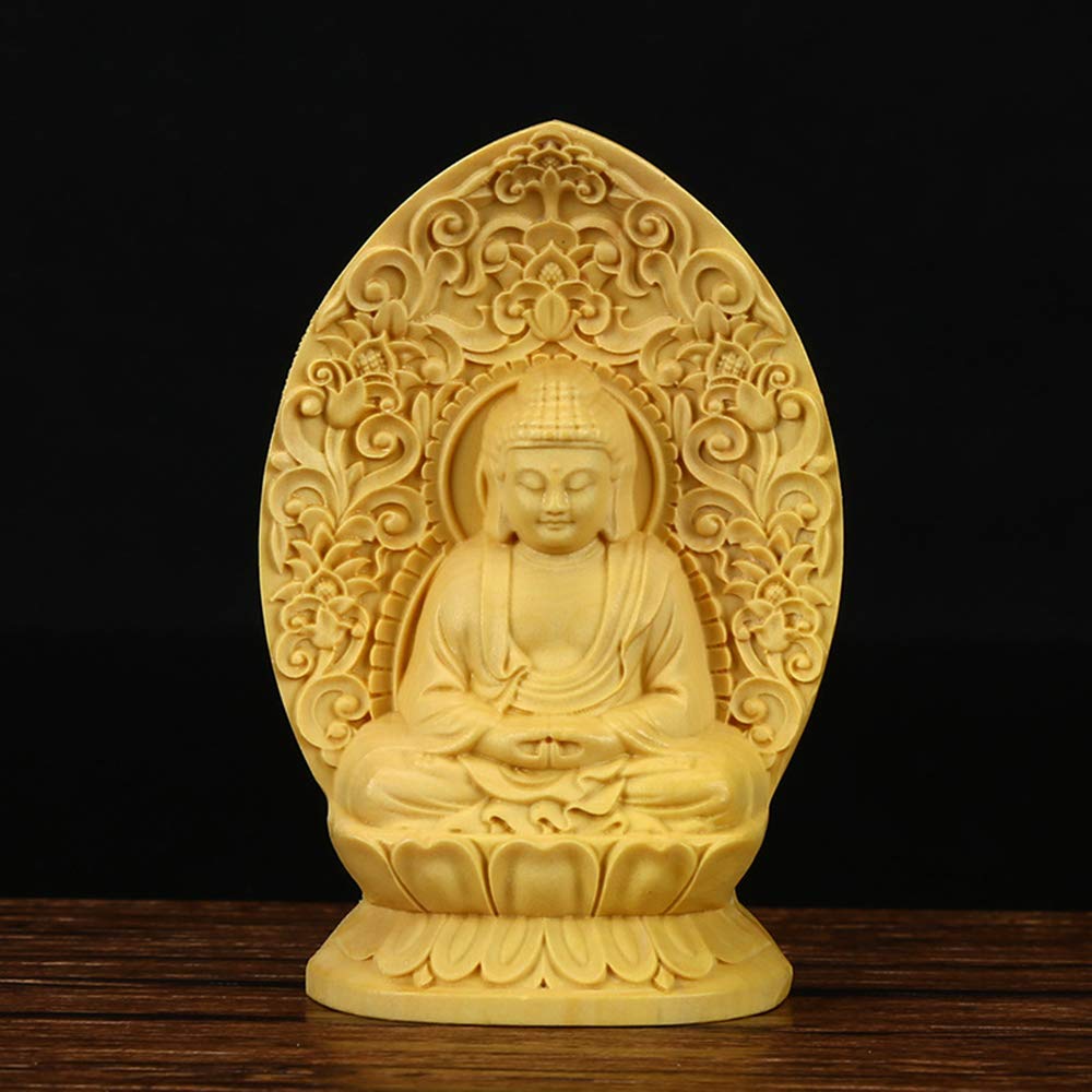 Boxwood lucky charm of the twelve zodiac Year of the of the boar Buddha Amitabha car 2 sun 7 [Buddha statue] carving, animals, dog/Year [Miniature