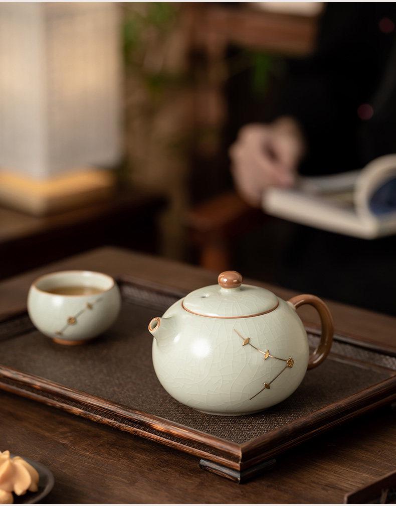 Kintsugi Ruyao Teapot: Anti-scalding Kung Fu Tea Set, Handmade High-end Brewer, 2026 New Edition.