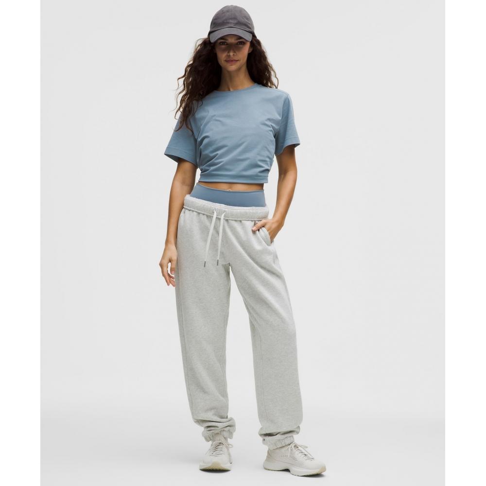 Lululemon All Yours Organic CoTTon Crewneck T shirT sTeel Blue