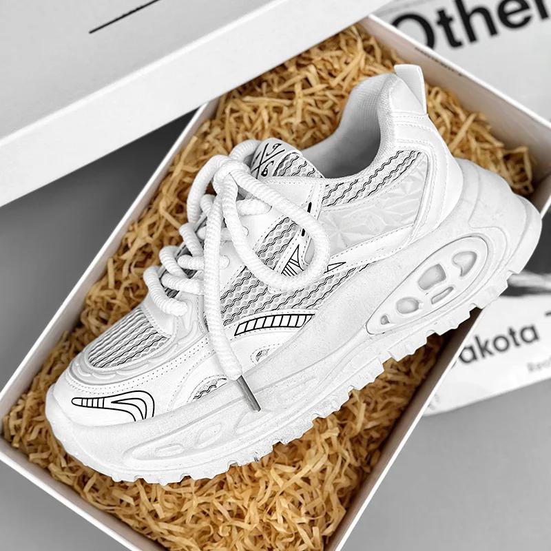 

Spring Autumn New Luxury Men s Sneakers High Quality Breathable Lightweight Casual Sneakers Youth Student Campus Running Shoes 39 білий