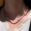 New Arrival Trendy Pink Crystal & Natural Freshwater Pearl 14K Gold Filled Female  Set For Women Necklace Bracelet Gifts
