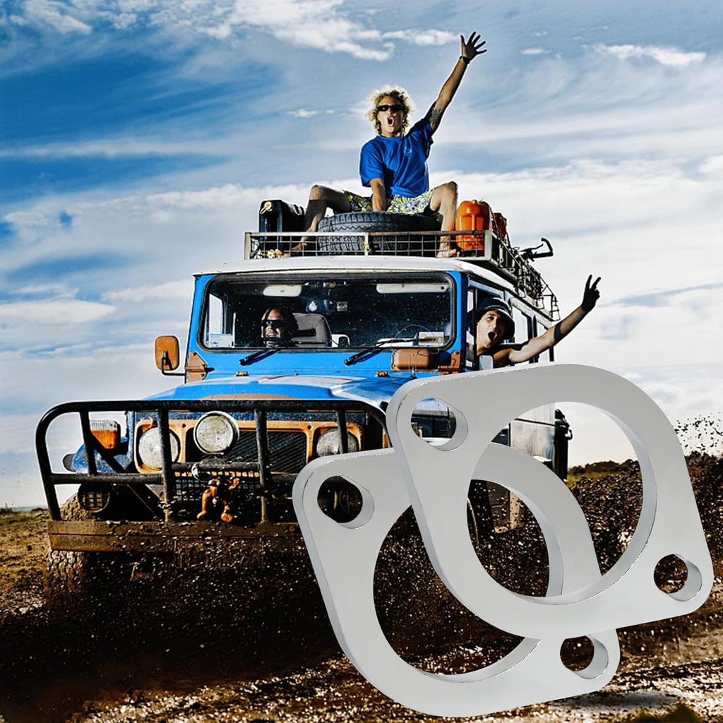 2.75 Inch/70Mm Exhaust Flange Connection Kit Corrosion Proof 2.75 Inch 2 Blot Exhaust Flange & Exhaust Gasket Kit With Bolts & Nuts For 70Mm OD