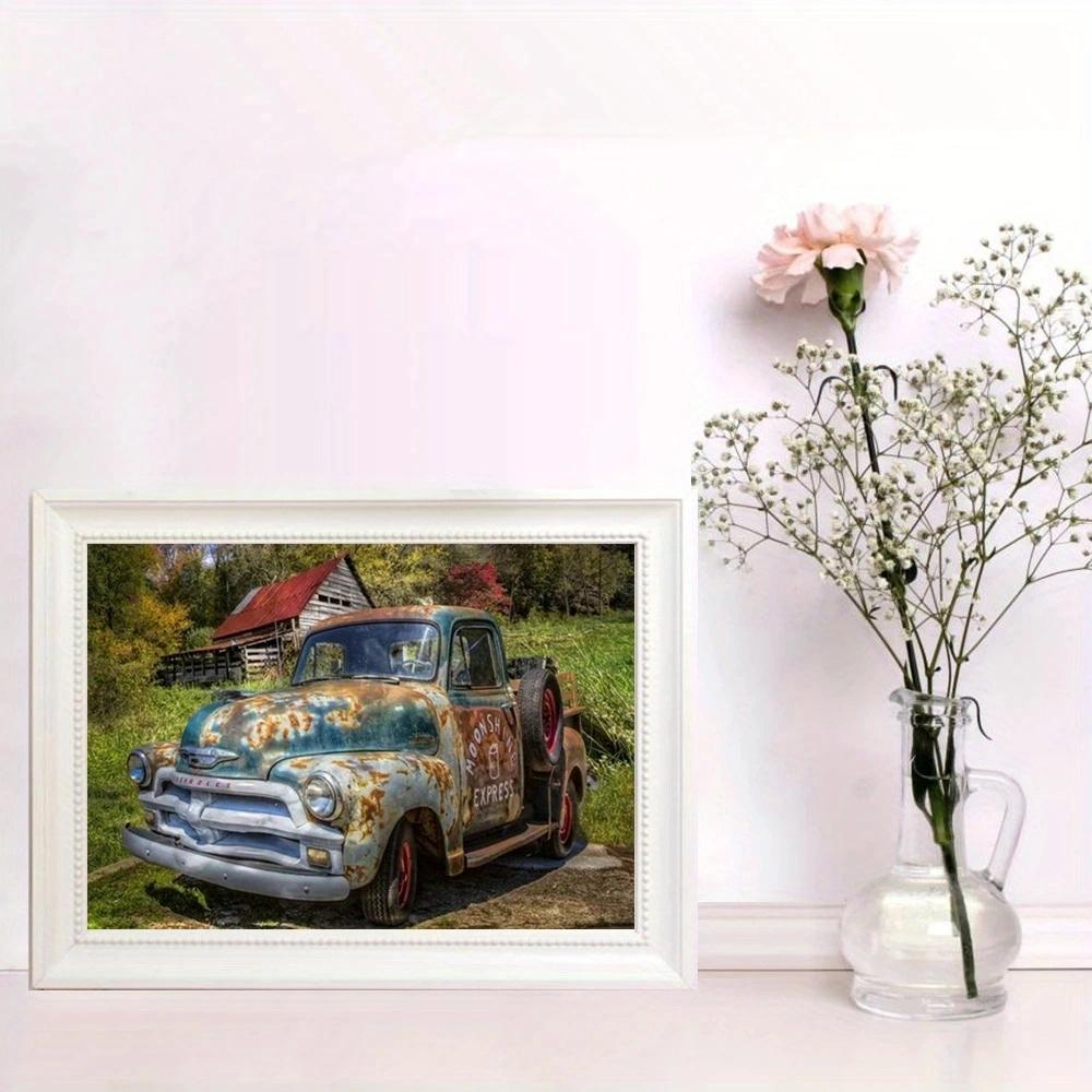 1pc 11.8x15.7 Inch 5D DIY Unframed Diamond Painting ,Dilapidated Car,Embroidery Kits,Full Rhinestones Diamond Painting, Handmade Home Decor Gifts
