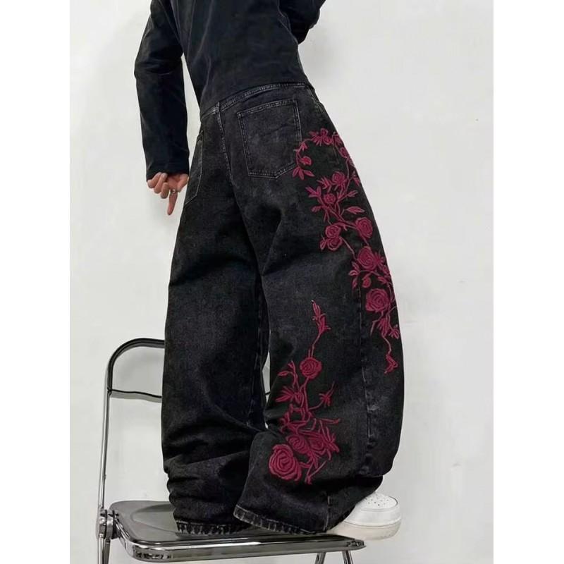 Mens Relaxed Straight Fit Distressed Washed