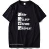 Eat Sleep Anime Repeat Shirt Funny Japanese Unisexga Gift Tee Tshirt Cotton Standard Size European Clothes Digital