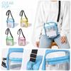 Transparent PVC Crossbody Bag Small Square Shoulder Bag Adjustable Strap Lightweight Clear Purse with Zipper Pocket for Daily Use