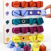 Kids Montessori Screw Driver Board Wooden Toys Basic Skills Learning Color Shape Sorting Matching Game Educational Cognitive Toy