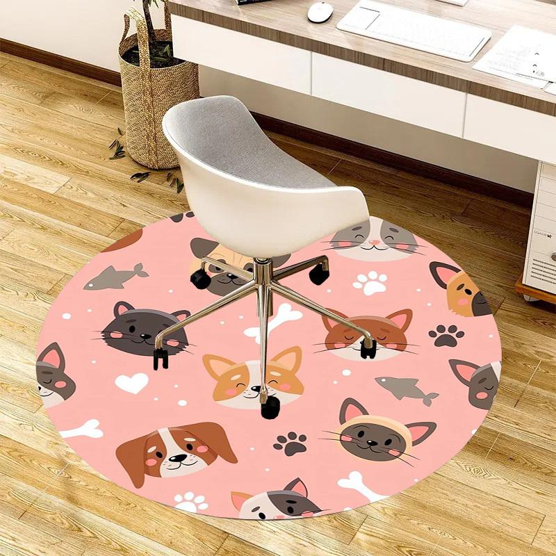 

1pc Office Carpet Chair Mats Cute Pets Pattern Perfect for Decorating Office Chairs, Living Rooms, Or Bedrooms.YDT114 80cm by 80cm