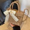 Women Small Handbags Rattan Crossbody Bag Bohemia Summer Beach Ribbon Design Straw Bag Female Fashion Shoulder Messenger Purse