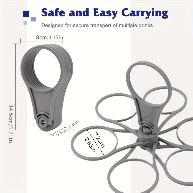 1/2pcs Collapsible Cup Holder with Sturdy Handle Pocket-Sized Portable Beverage Rack for Bars Takeout Coffee & Beer Cups Access