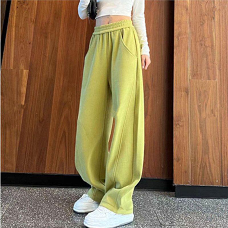 

Европейские женские широкие банановые спортивные штаны - Весна/Осень 2025, повседневные спортивные штаны облегающего кроя M (for 80-100 kg)