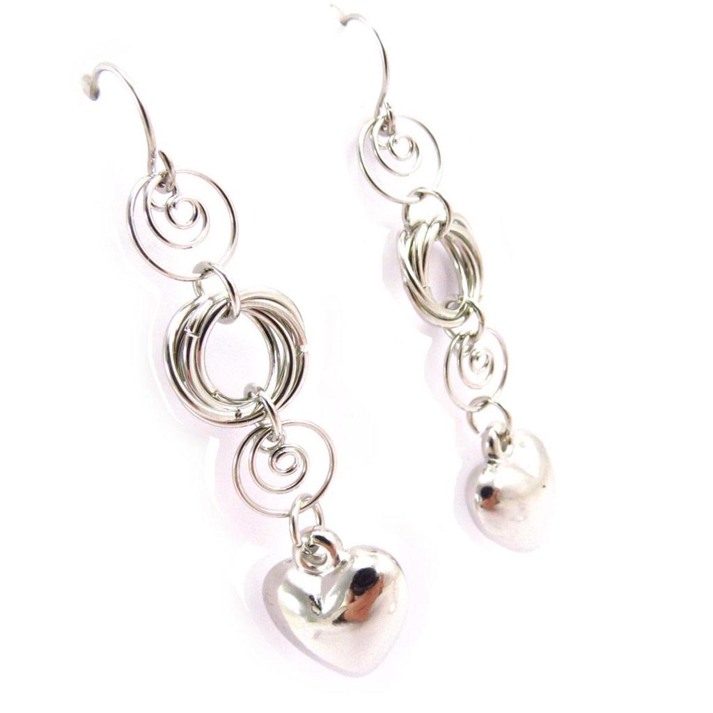 Les Trésors De Lily [J6686] - Silver 'Love' Designer Earrings