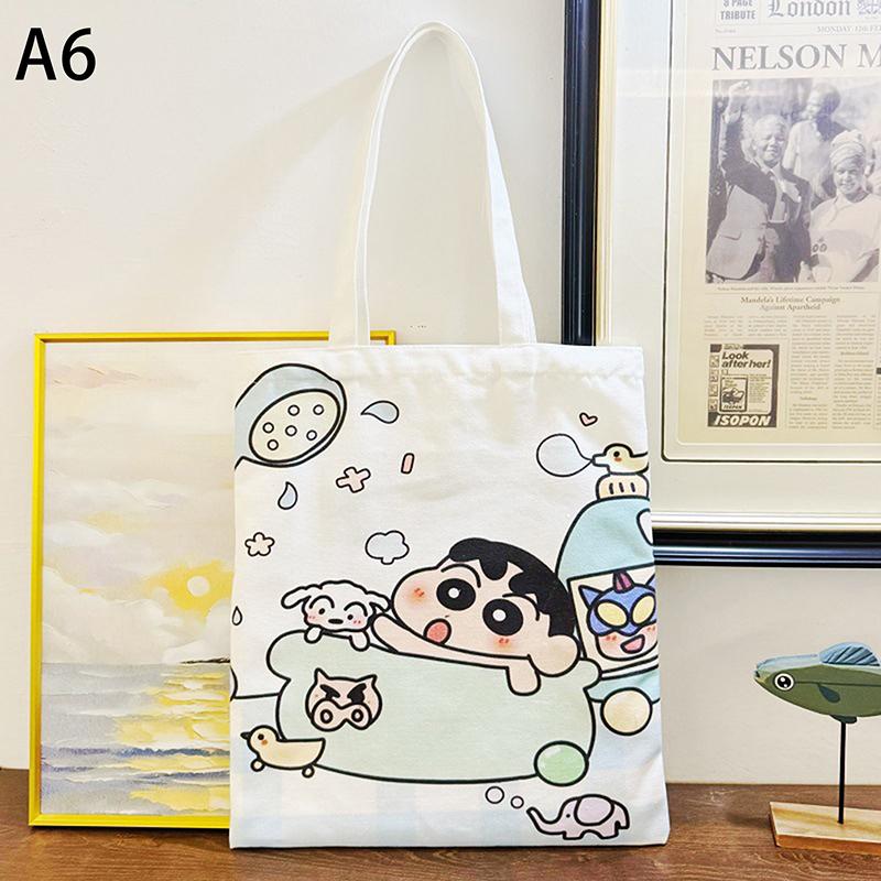 

Cartoon Kawaii Canvas Bag Novelty Creative Tote Bag Daily Large Capacity Shoulder Bag Cute Handbag Gifts