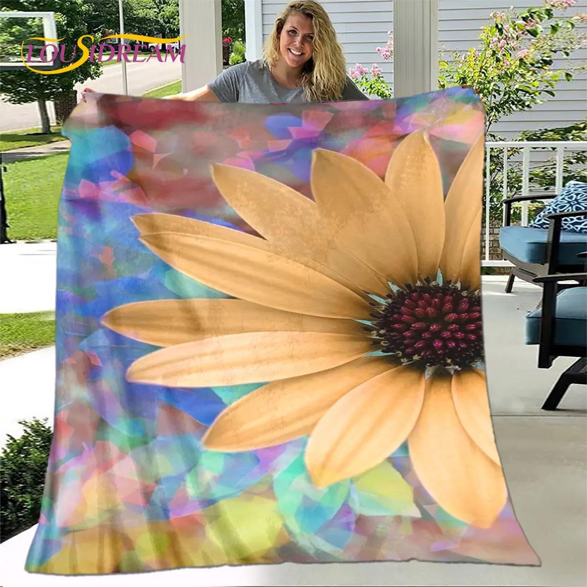 

Nordic 3D Daisy Flower Blanket,Flannel Blanket Throw Blanket,Child Warm Blanket for Home Living Room Bedroom Beds Sofa Picnic 75x90cm