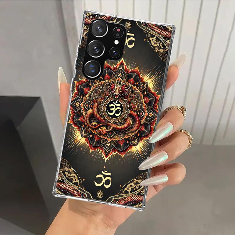 Coque de téléphone Mandala Chakra Insist Yoga pour Samsung Galaxy S26 S24 S23 Ultra S25 Edge S22 S21 Plus S20 FE + Coque souple imprimée