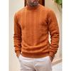 Herbst- und Winterpullover und für den täglichen Gebrauch Einfarbige Jacquard-Rollkragenpullover für junge Männer Warme Wolle