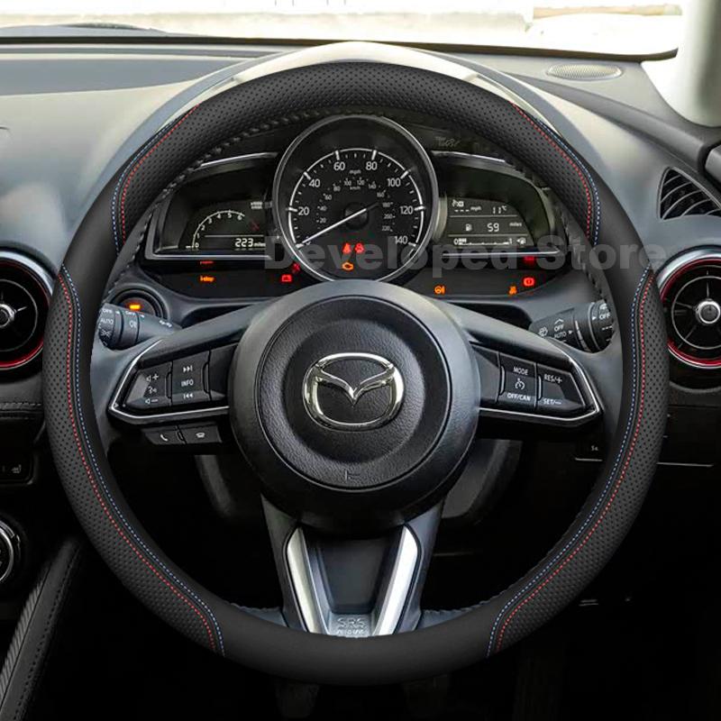 Car Steering Wheel Cover For Mazda cx 5 cx-5 AWD 2025-2013 Leather Round Auto Steering Wheel Mazda cx 5 Accessories