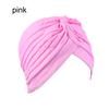 Solid Color Women Elastic Cotton Fold Turban Hat Soft Bonnet Muslim Hijab Ladies Head Wrap Warm Beanies Chemo Hat