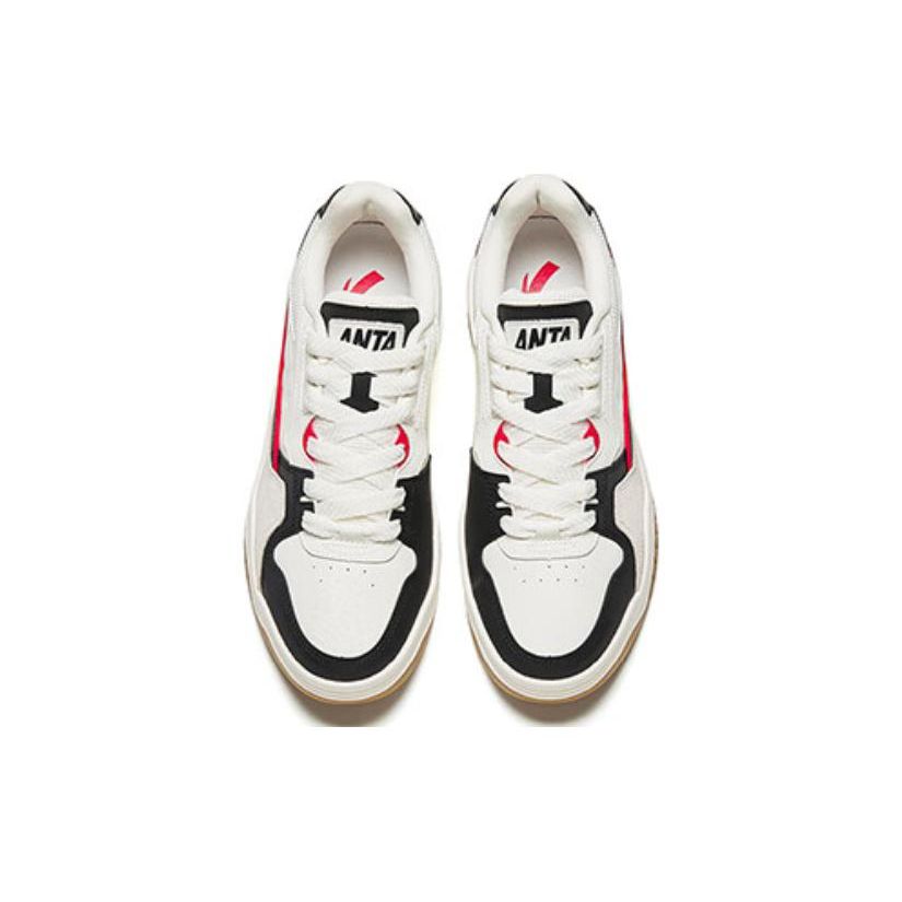 Anta Full Score Casual Comfortable Non-Slip Wear-Resistant Low-Top Skate Shoes Men sneaker White Black 112348060-4