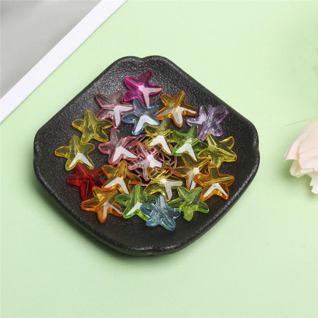 100Pcs DIY Crafts Loose Beads For Jewelry Making Transparent Flower Star Pendant Wholesale Necklace Bracelet