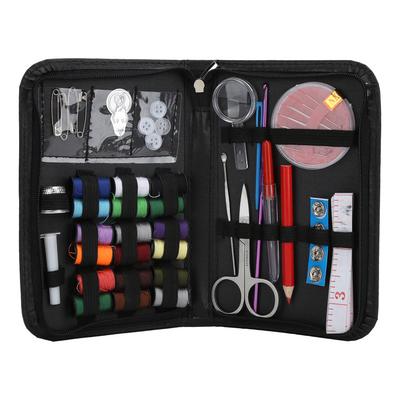 Sewing Kit Nylon MultiFunctional with Stainless Steel Needle Set for Home Daily Use(Black )
