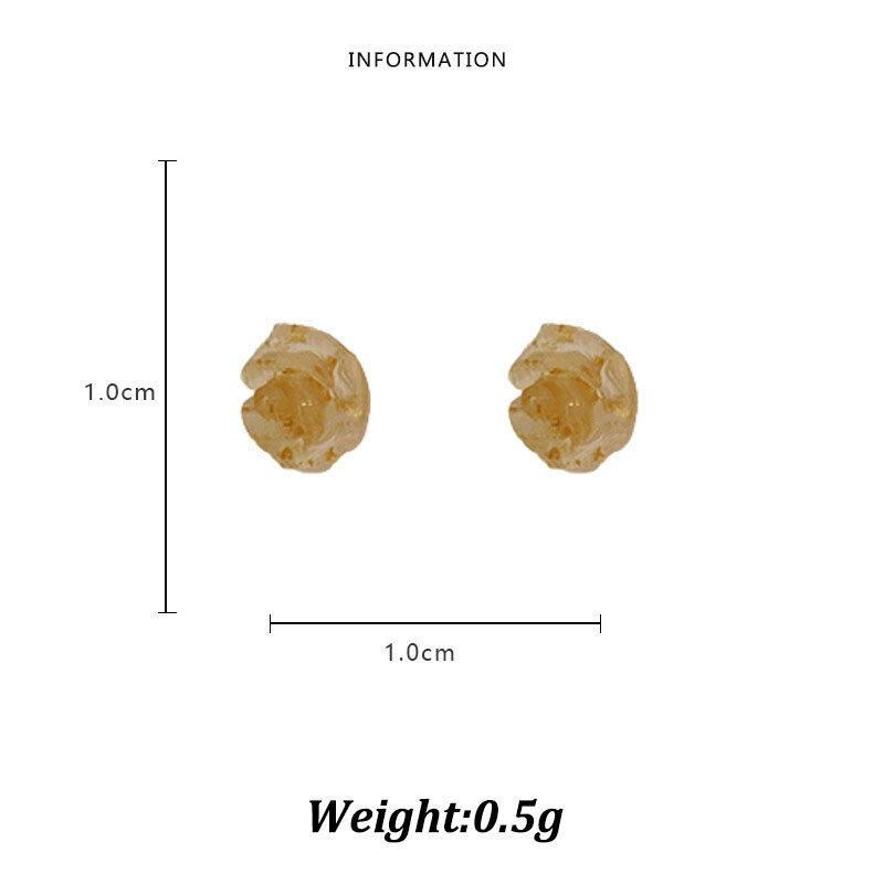 2PCS Acrylic Flower Stud Earring Fashion Women Shiny Colorful Screw Stud Earrings Stainless Steel Cartilage Helix Ear Piercing Jewelry Accessories