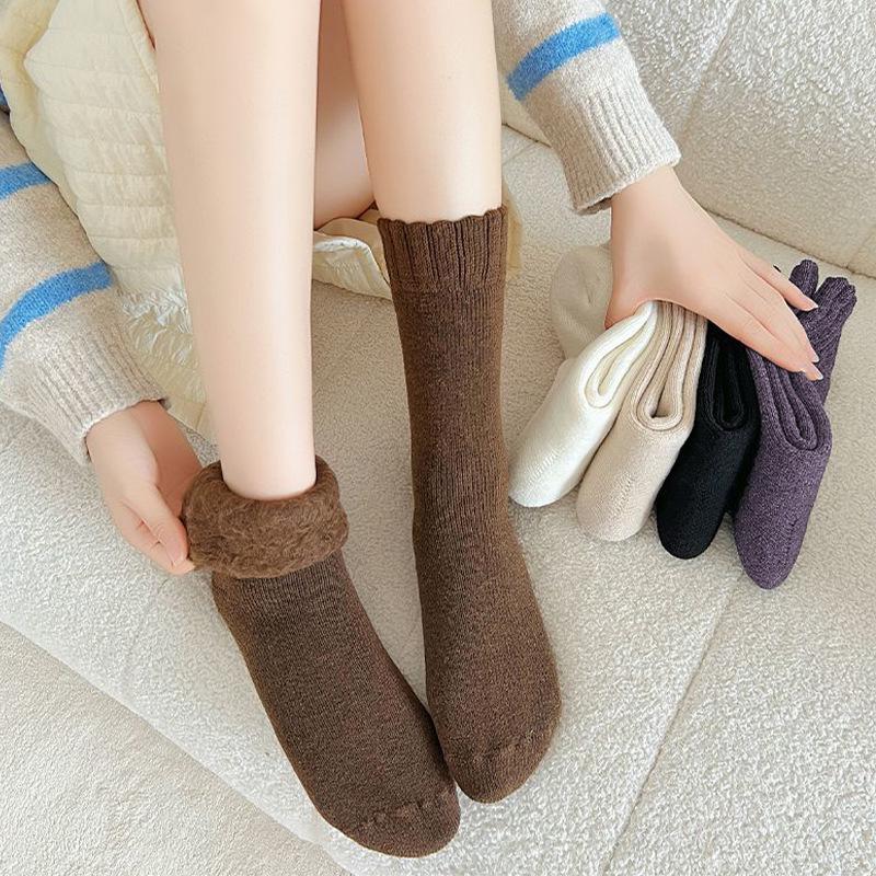 Women's Winter Warm Cashmere Socks - Velvet Thick, Imitation Wool, Versatile Home Floor Socks